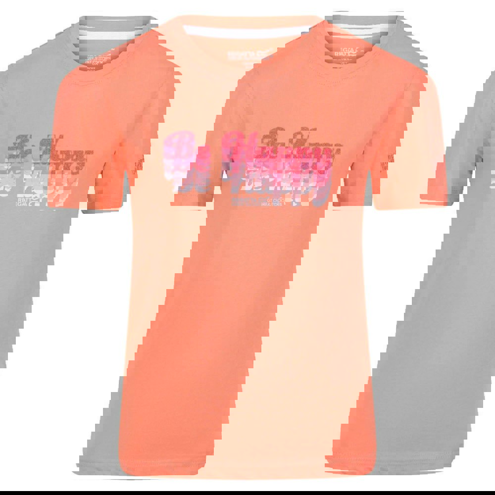 Regatta Kids Bosley V Be Happy T-Shirt - Fusion Coral