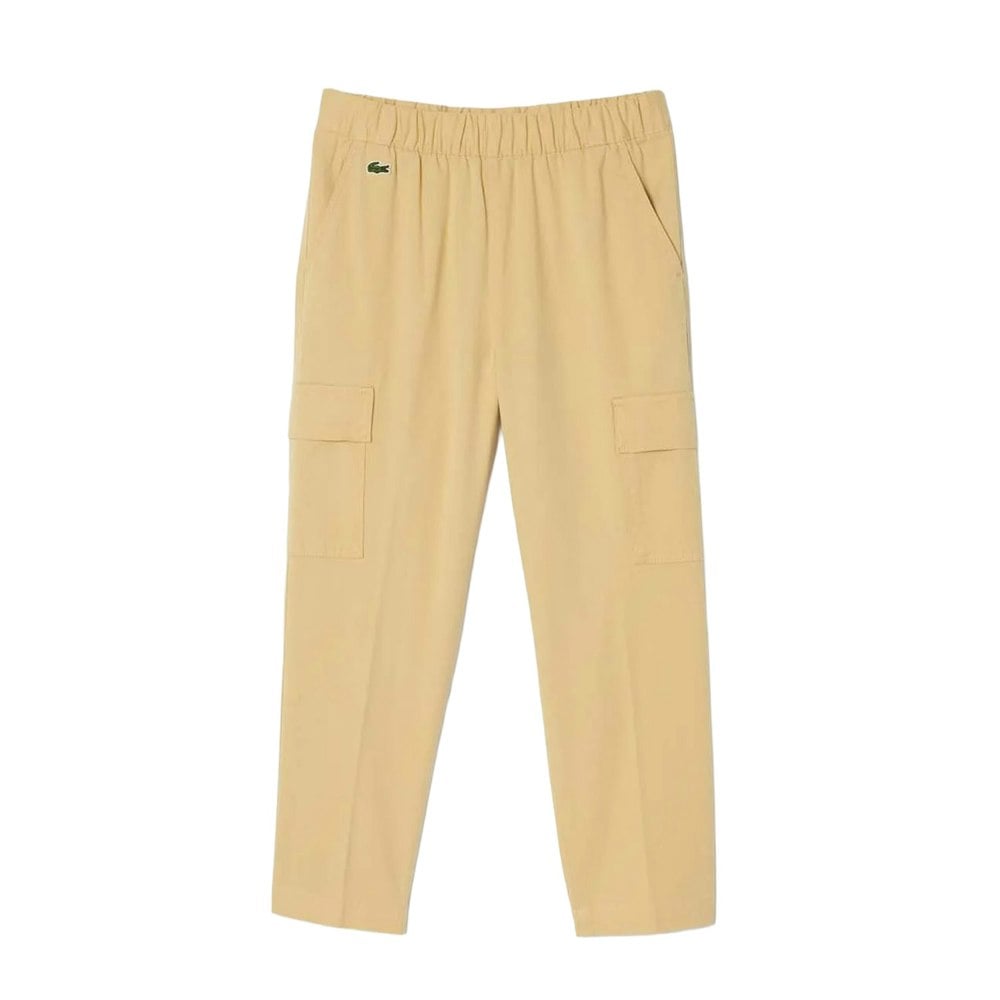 Lacoste Kids Gabardine Lightweight Cargo Trousers - Natural