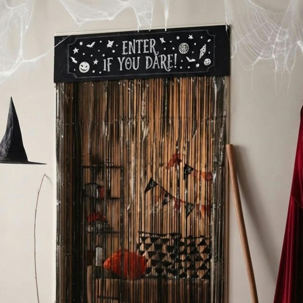 Garden Greatness Spooky Enter If You Dare Halloween Door Curtain
