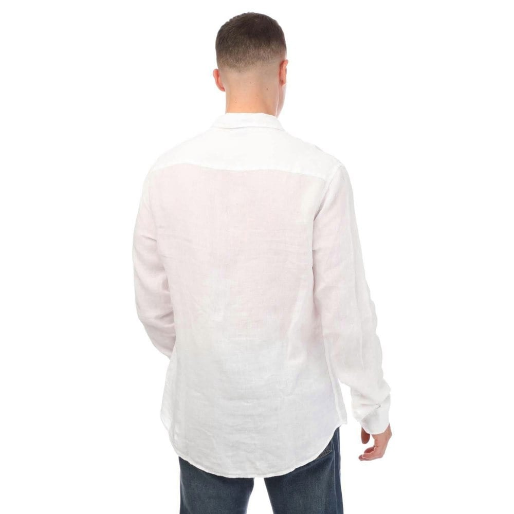 Armani Mens Long-Sleeved Shirt - White