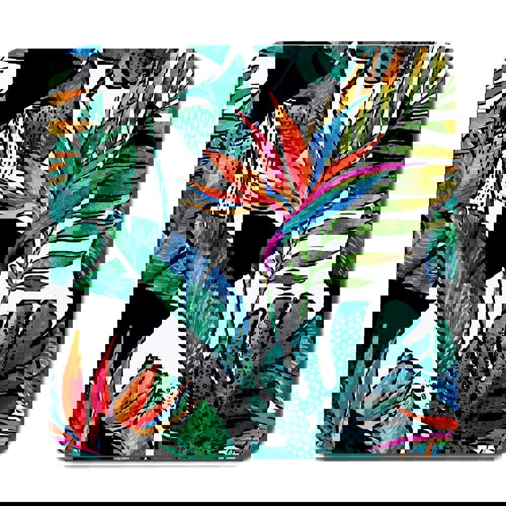 Benjamin Tate Design tropical leaves and flowers with contour (Coaster)
