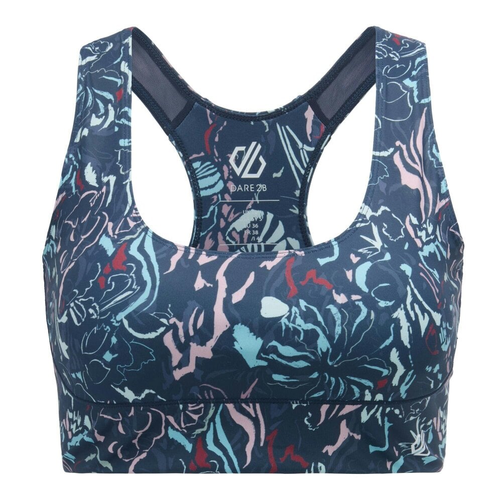 Dare 2B Womens Influential Printed Sports Bra - Multicoloured - Multicoloured - 82% Recycled Polyester/18% Elastane