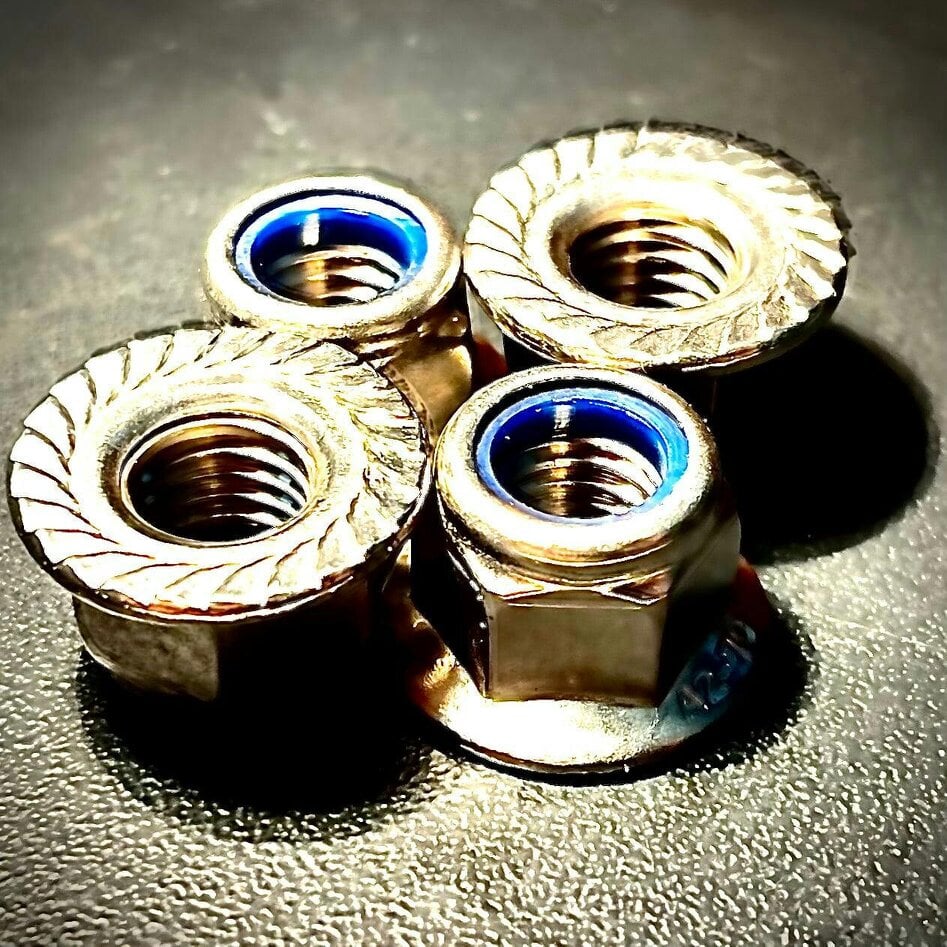 Fixaball Hex Nut Serrated Flange Nyloc A2/ 304 Stainless Steel DIN 6923