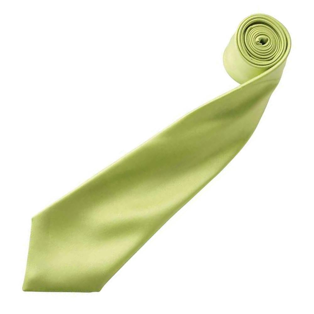 Premier Mens Plain Satin Tie (Narrow Blade) - Lime
