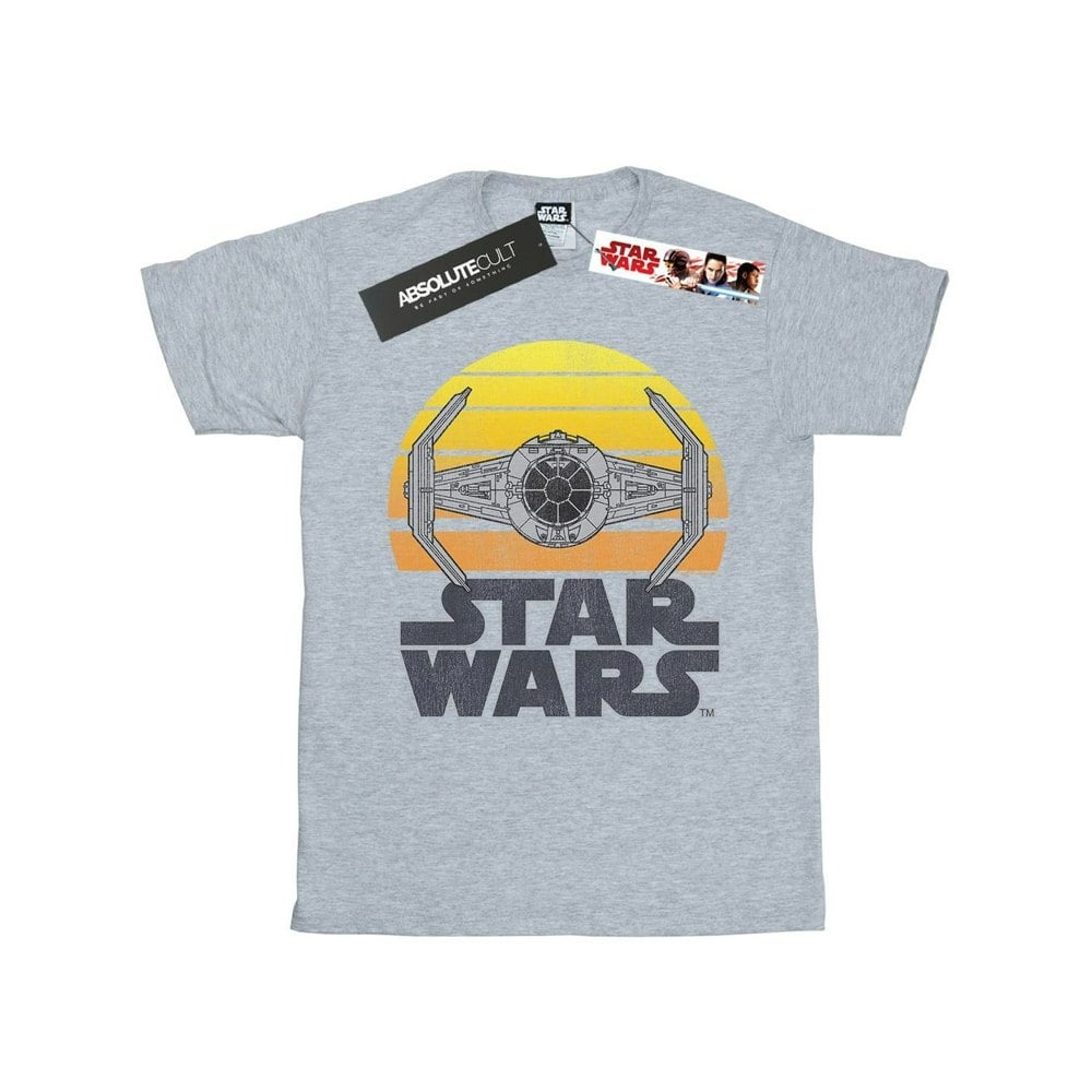 Star Wars Boys Sunset TIE Fighter T-Shirt - Sports Grey