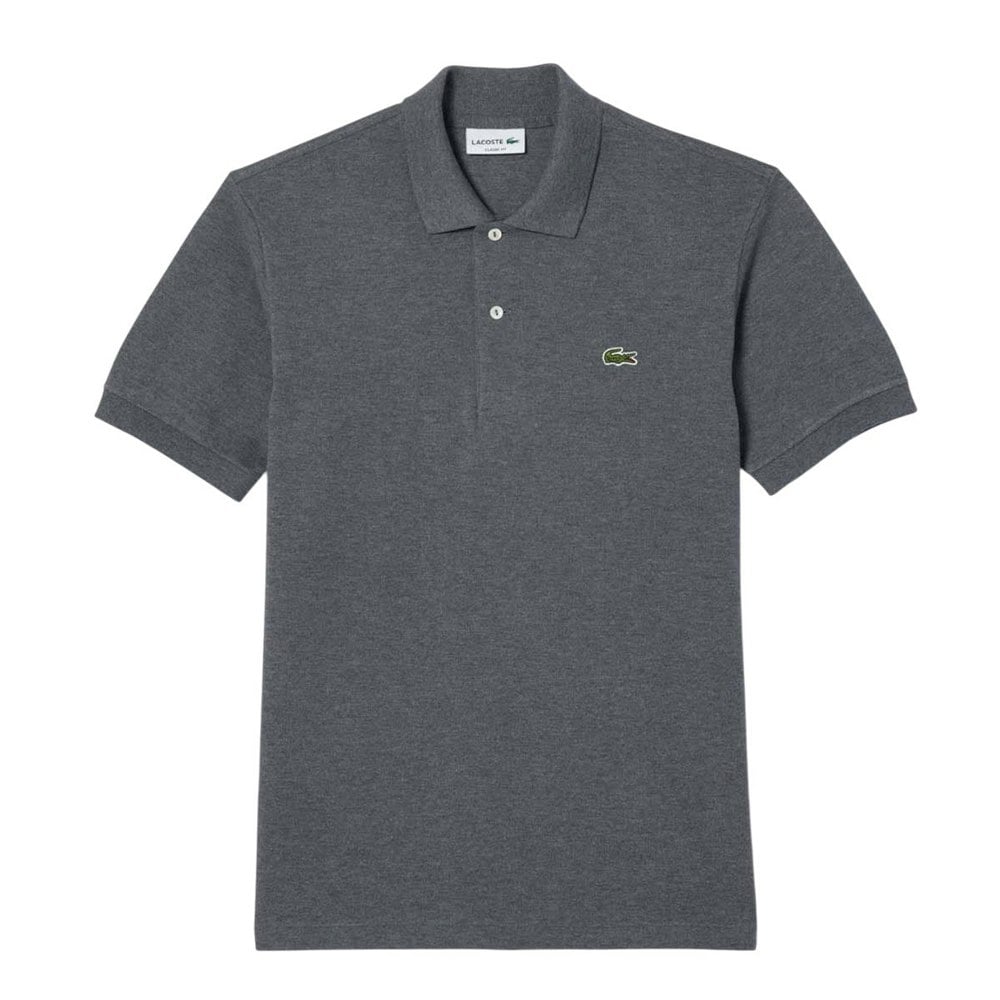 Lacoste Mens Heathered Pique Petite Polo Shirt - Grey