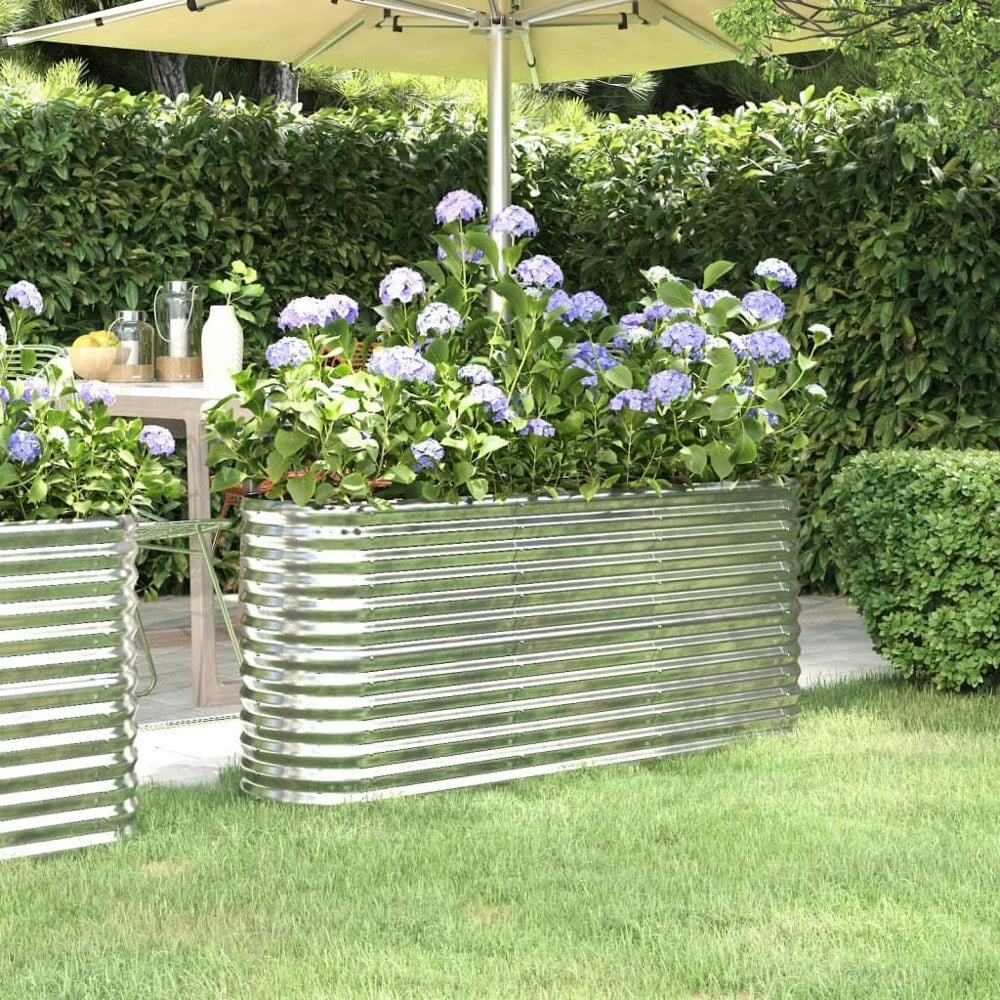 Berkfield Garden Raised Bed Powder-coated Steel 152x40x68 cm Silver