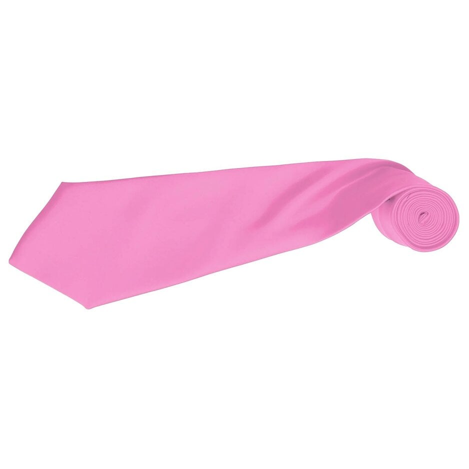 Premier Mens Plain Satin Tie (Narrow Blade) (Pack of 2) - Pink