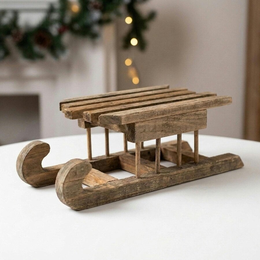 Garden Greatness Decorative Wooden Sleigh Ornament