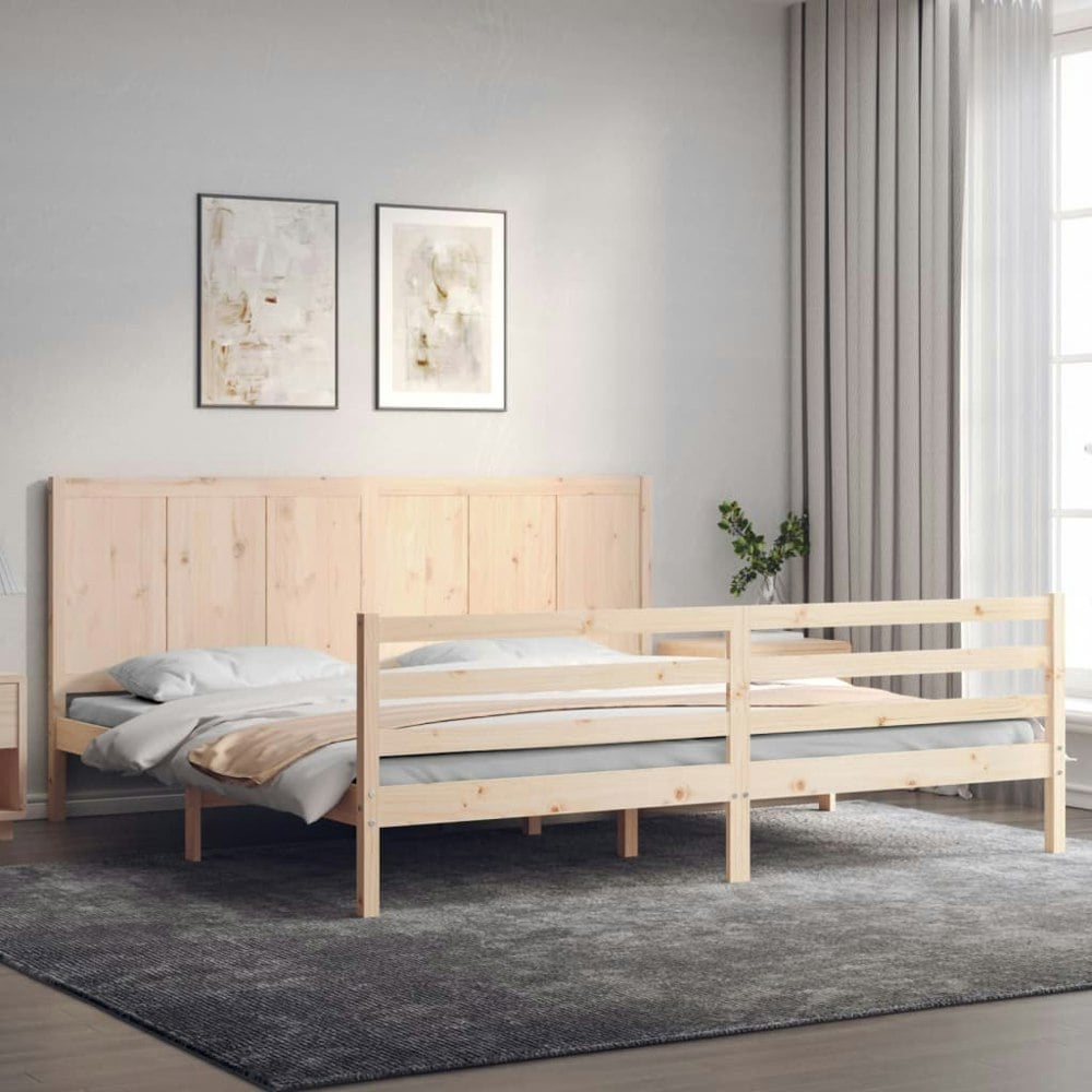 Berkfield Bed Frame with Headboard 200x200 cm Solid Wood