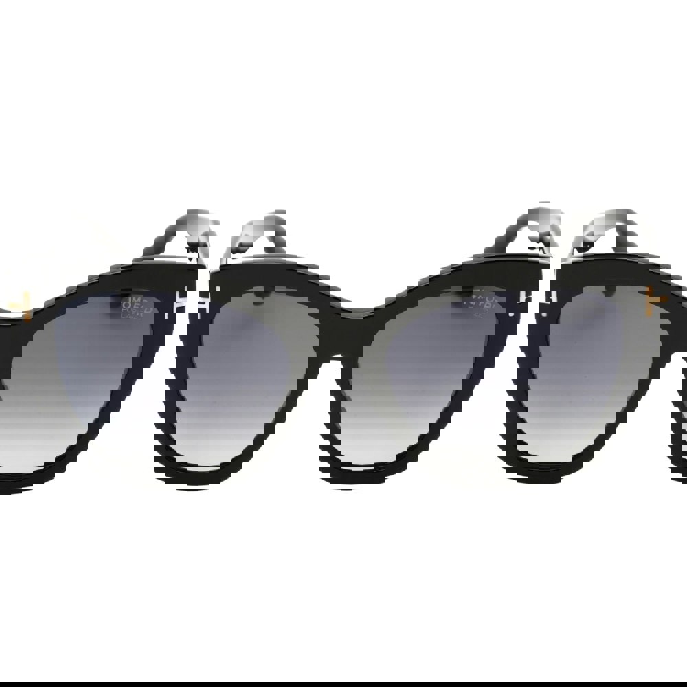Tom Ford Cara Smoke Polarized Lens Shiny Black Sunglasses