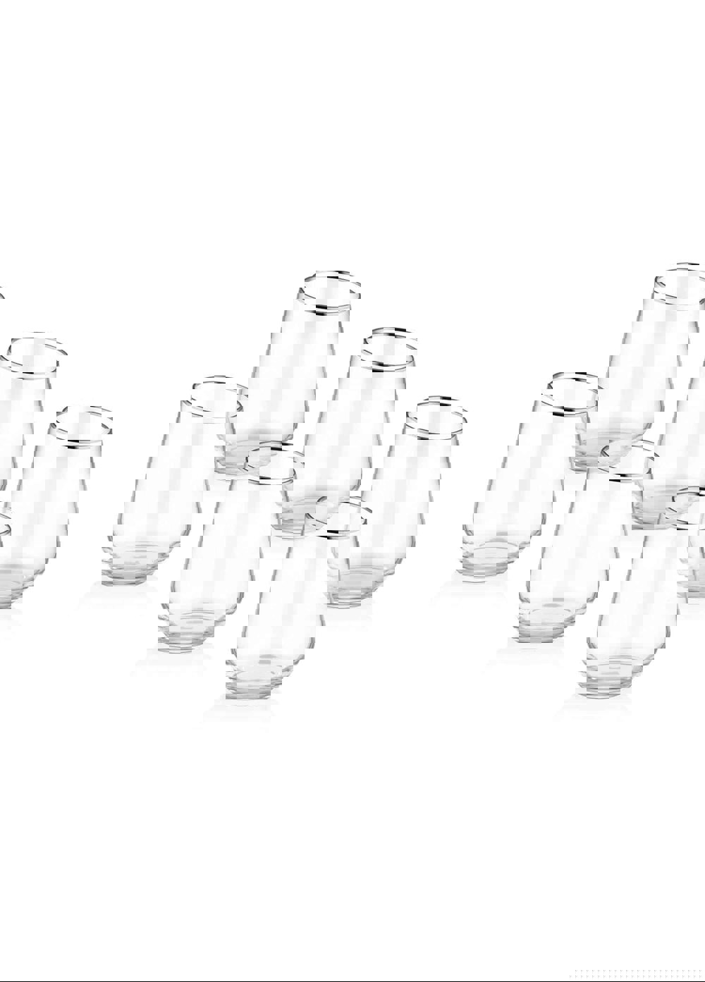 Rozi Gina Collection Silver Slanted Tumblers (Set of 6)