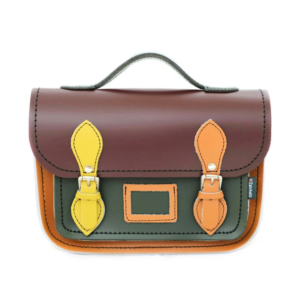 Zatchels Leather Midi Satchel - Autumnal Kaleidoscope