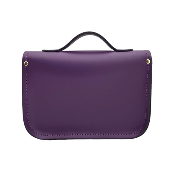 Zatchels Leather Midi Satchel - Purple