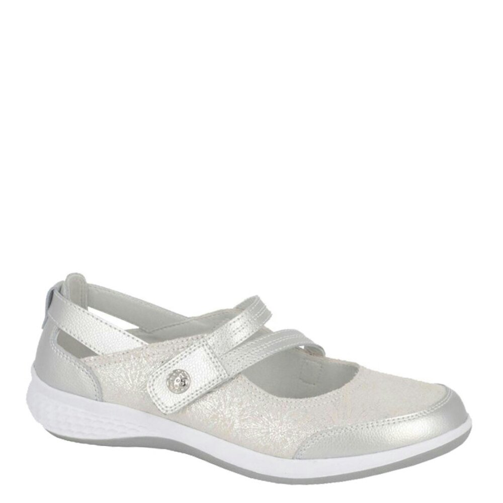 Boulevard L 443 Touch Fastening Bar Shoes - Silver Sparkle