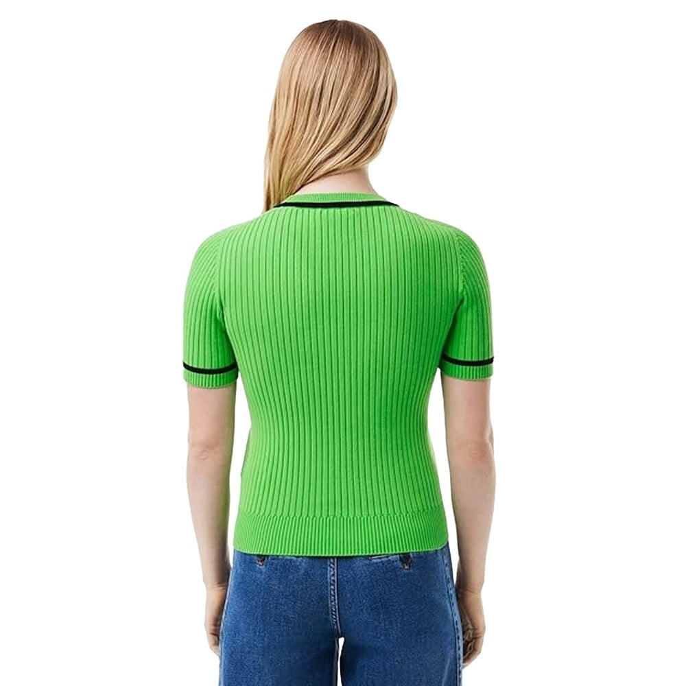 Lacoste Womens/Ladies 3D Seamless Rib Knit Short-Sleeved Sweatshirt - Green