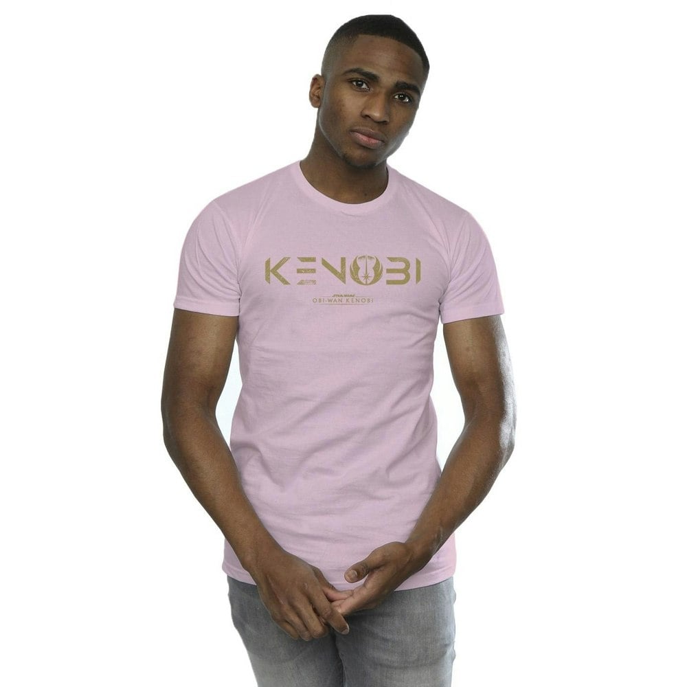 Star Wars Mens Obi-Wan Kenobi Logo T-Shirt - Baby Pink