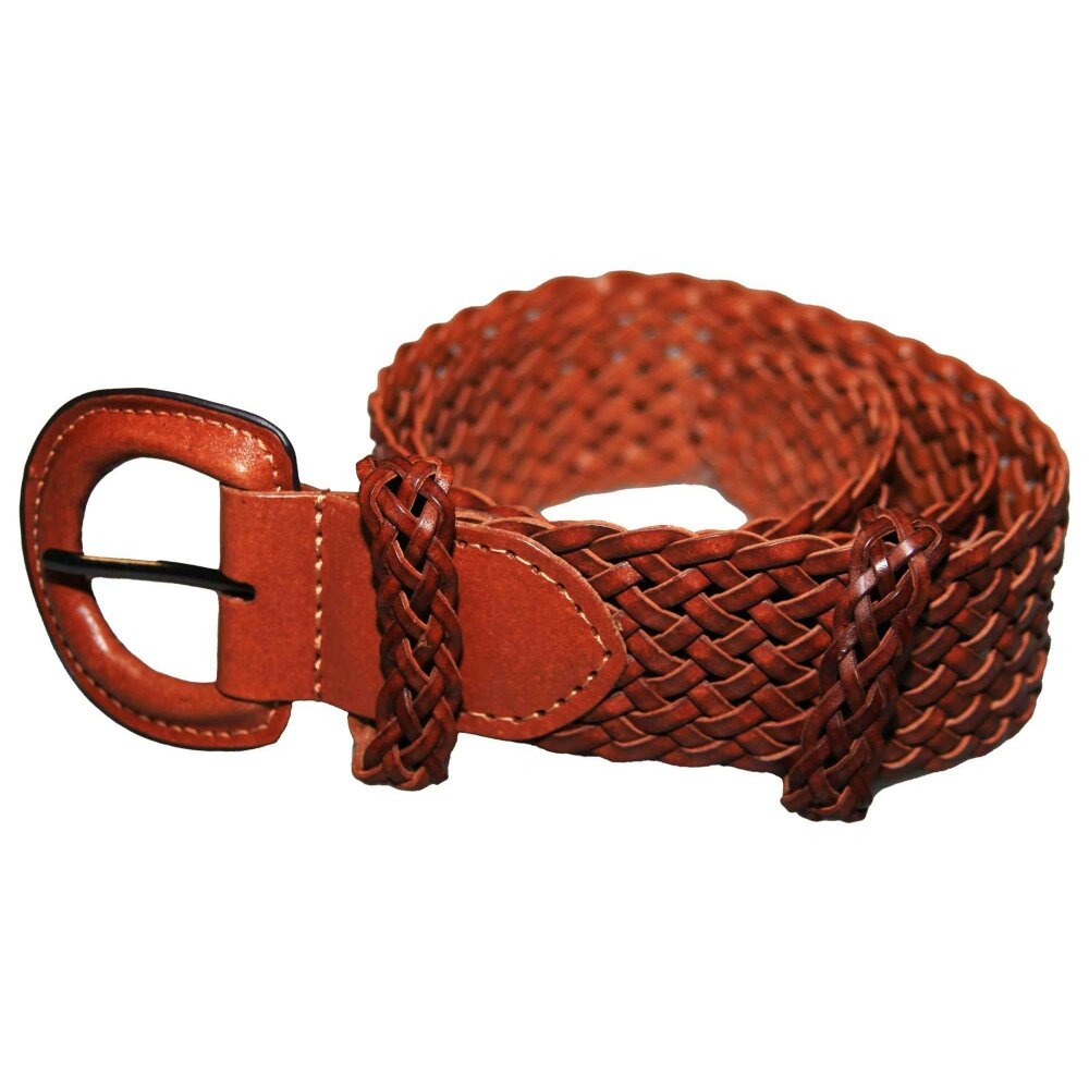 Eastern Counties Leather Womens/Ladies Plaited Belt - Tan