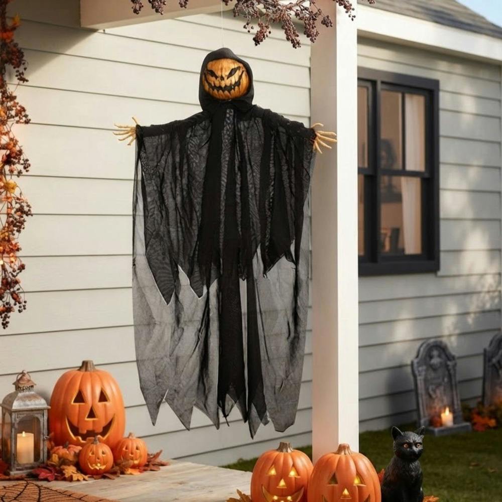 Garden Greatness Spooky Hanging Pumpkin Reaper Decoration