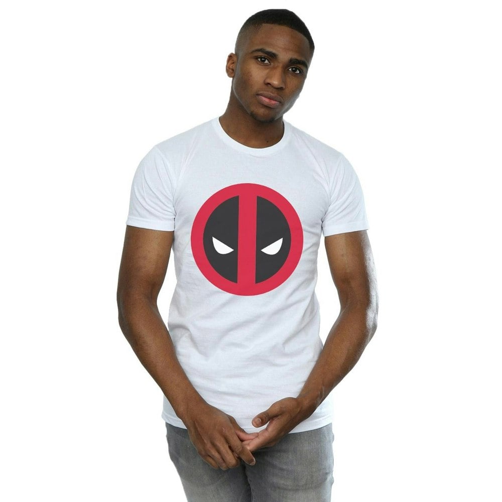 Marvel Mens Deadpool Large Clean Logo T-Shirt - White