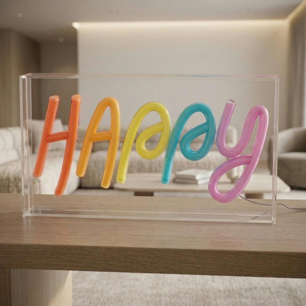 Garden Greatness NeonEsque Happy Vibes LED Neon Sign Light