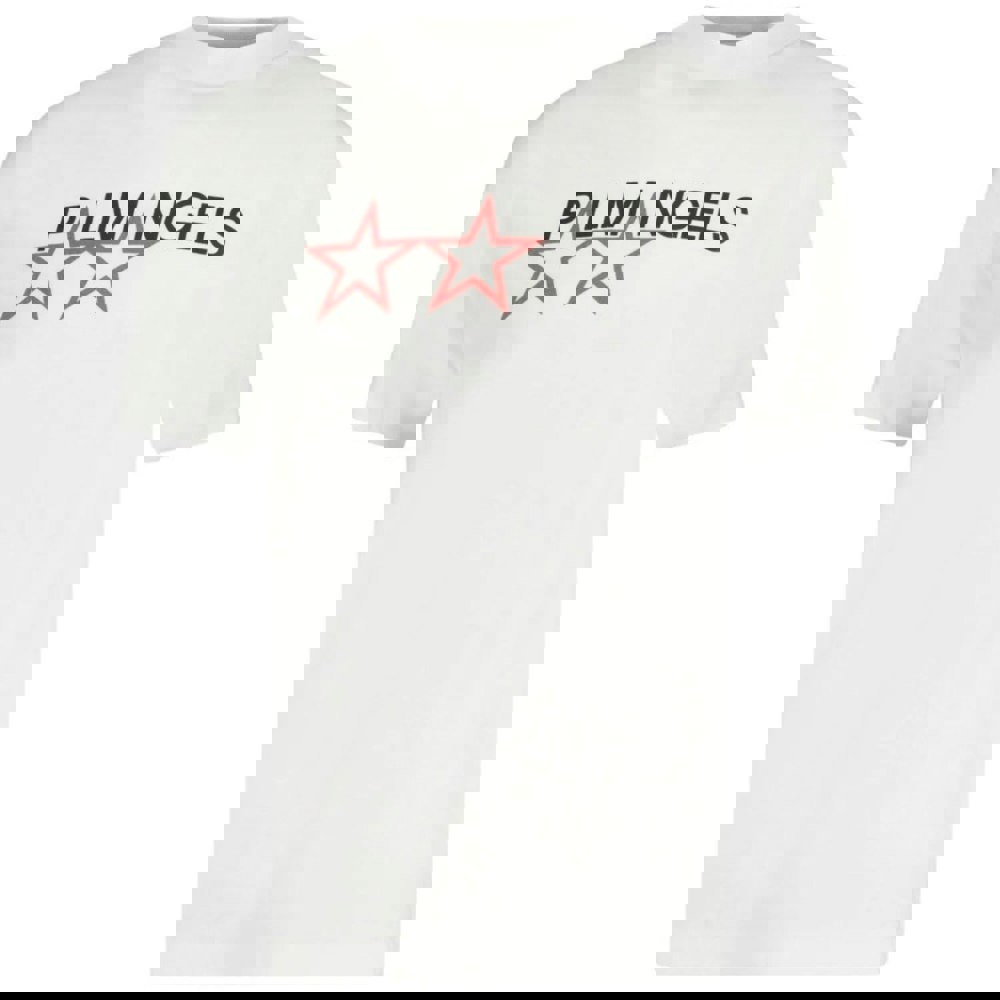 Palm Angels Racing Star Logo White T-Shirt S