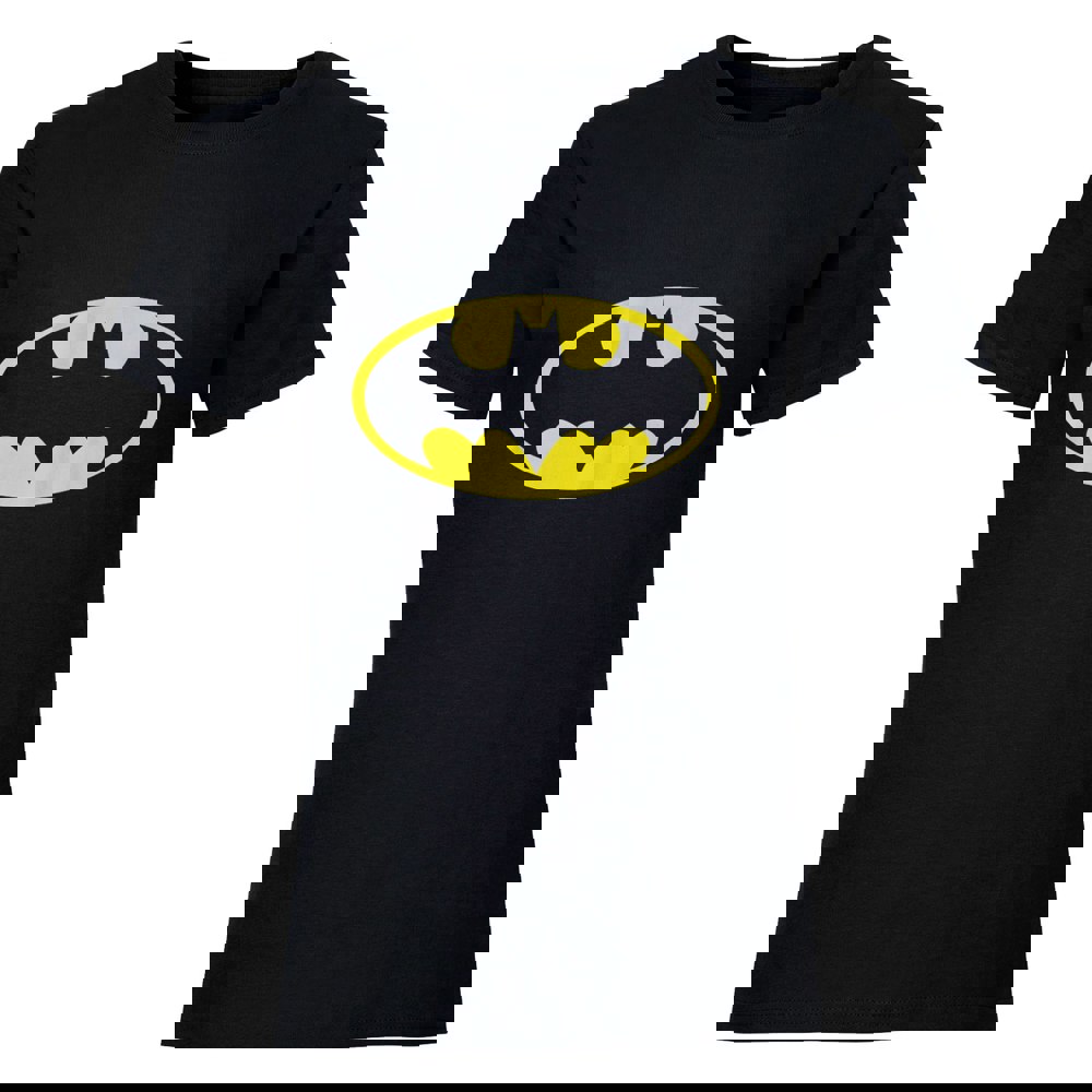 Batman Unisex Adult Logo T-Shirt - Black/Yellow