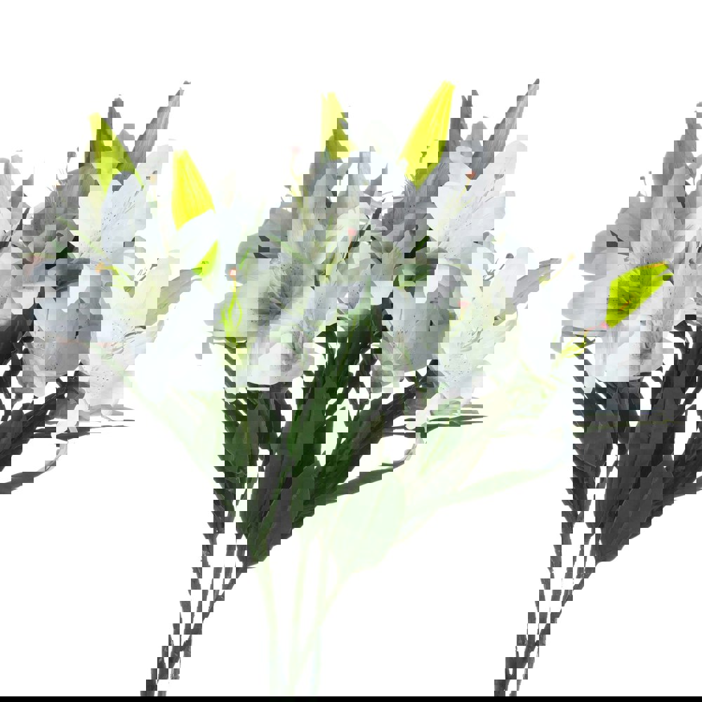 Hill Interiors White Lily Stem - White