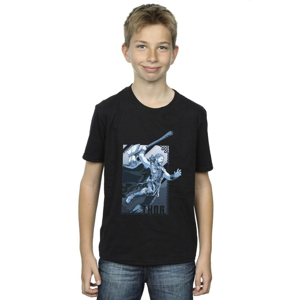 Marvel Boys Thor Love And Thunder Attack T-Shirt - Black