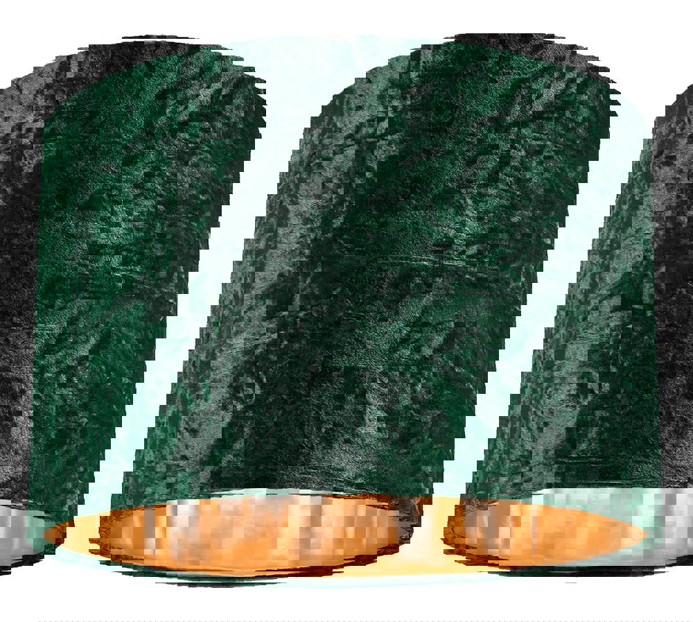 Modern Green Crushed Velvet 12" Table/Pendant Lamp Shade with Shiny Copper Inner Image 1