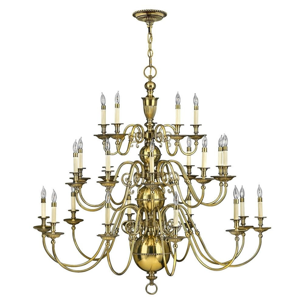 25 Bulb Chandelier Hanging Pendant LIght Burnished Brass LED E14 40W Bulb Loops
