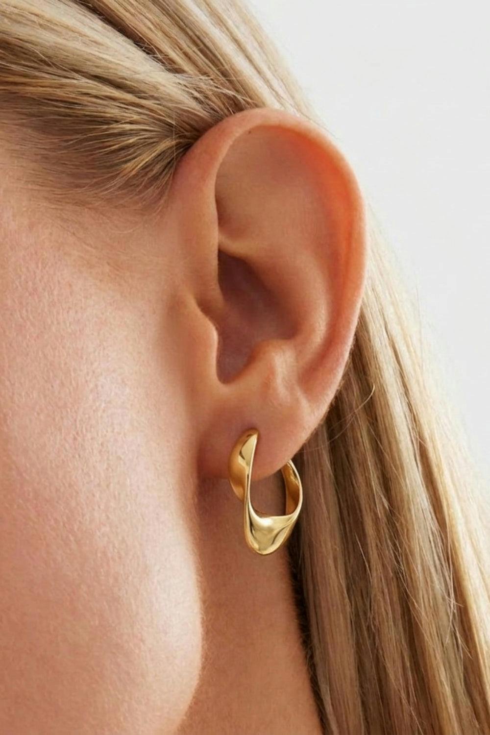 Serla Gold Plated Vintage Hoop Earrings