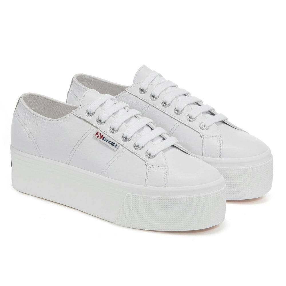 Superga Women's 2790 Nappa Leather Trainers - Optic White
