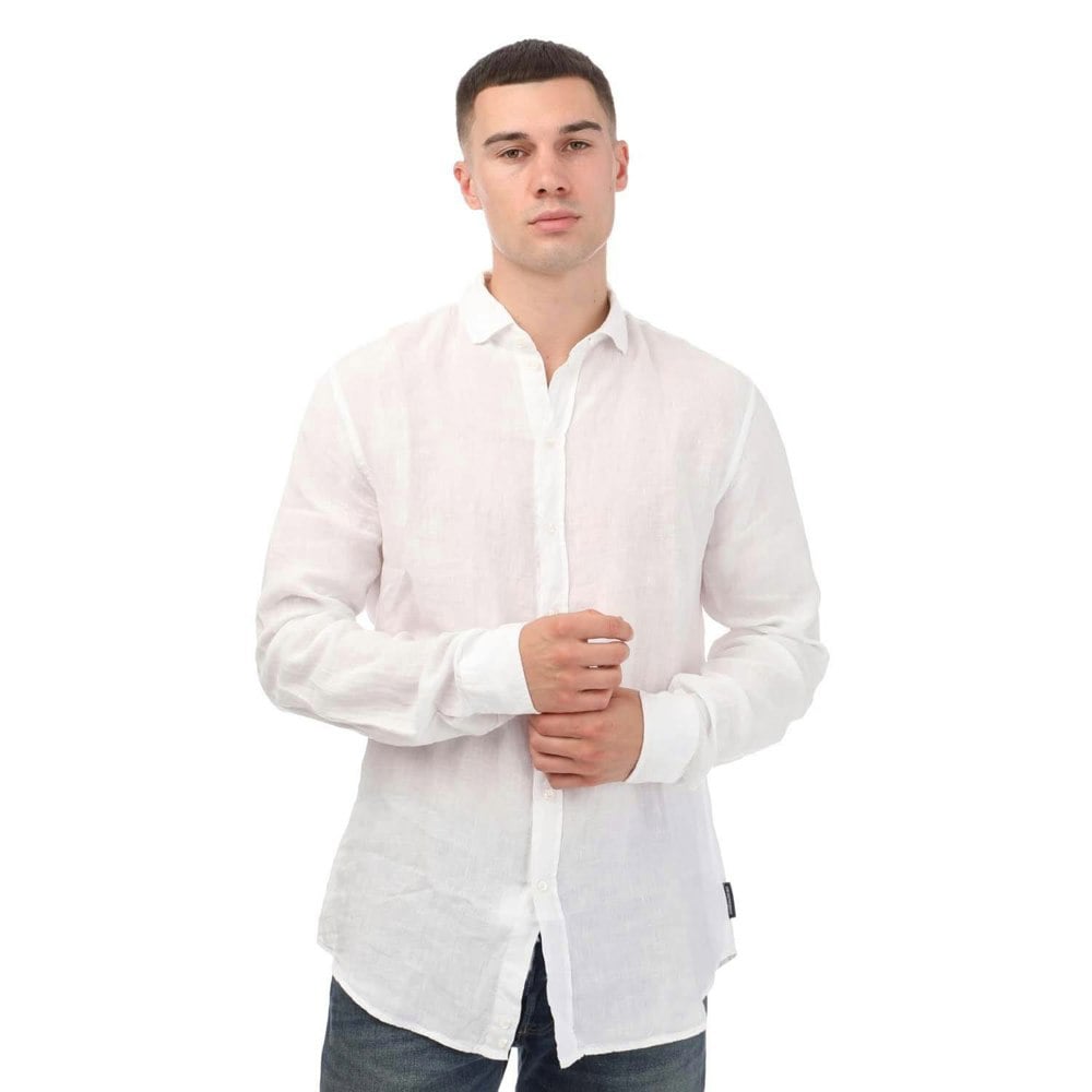 Armani Mens Long-Sleeved Shirt - White