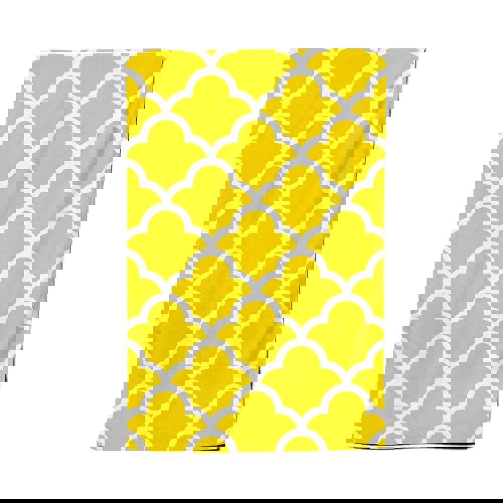 Warren Reed Geometric Yellow Quatrefoil Wave Tea Towel