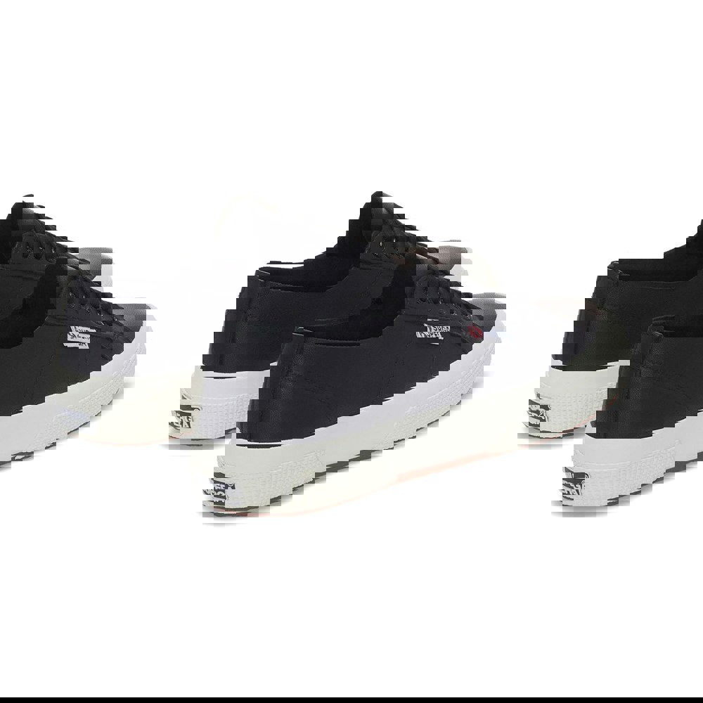 Superga Womens/Ladies 2750 Nappa Leather Trainers - Black/Avorio