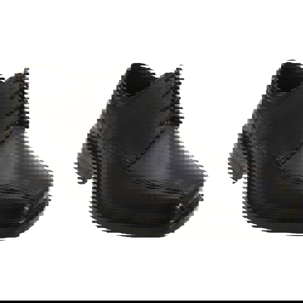 Roamers Mens Superlite Lace-Up Leather Shoes - Black