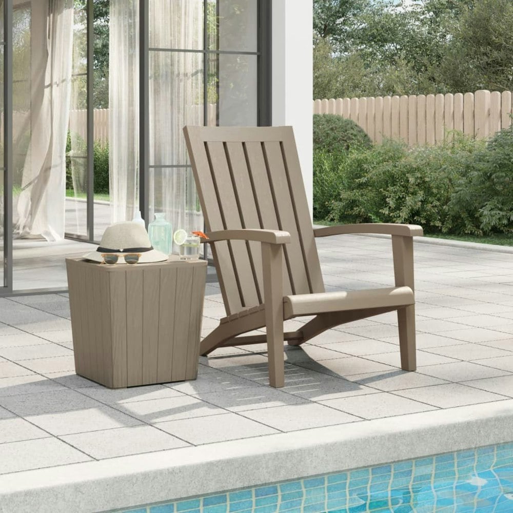 Berkfield Garden Adirondack Chair Light Brown Polypropylene