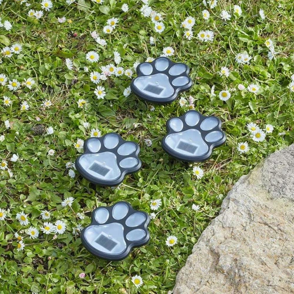 Garden Greatness 4 Pack Pet Paws Solar Stake Lights