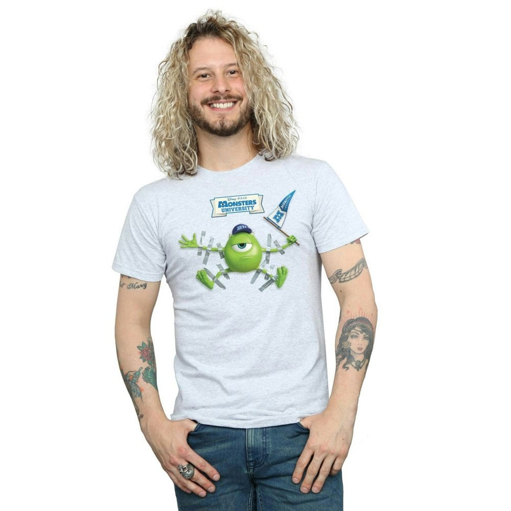 Disney Mens Monsters University Taped Mike T-Shirt - Sports Grey