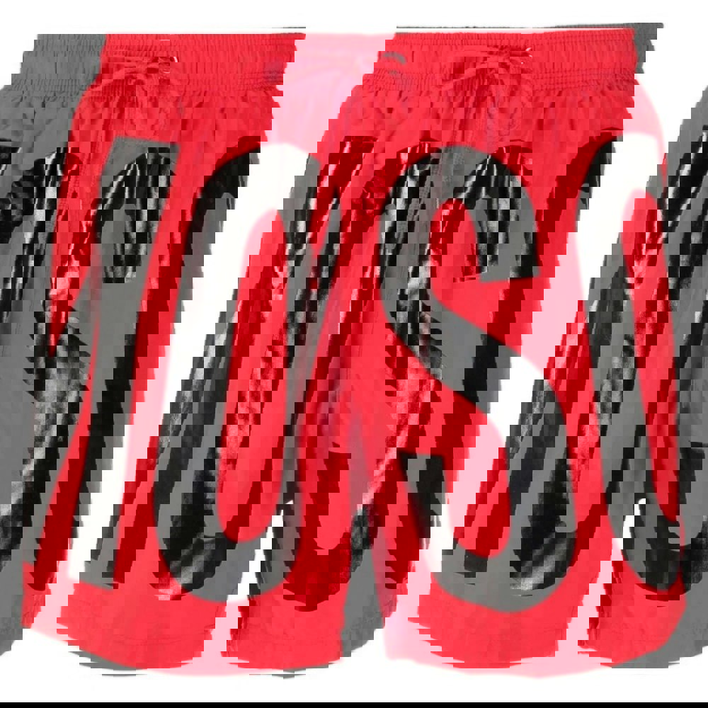 Moschino Brand Print Logo Red Short Swim Shorts XS
