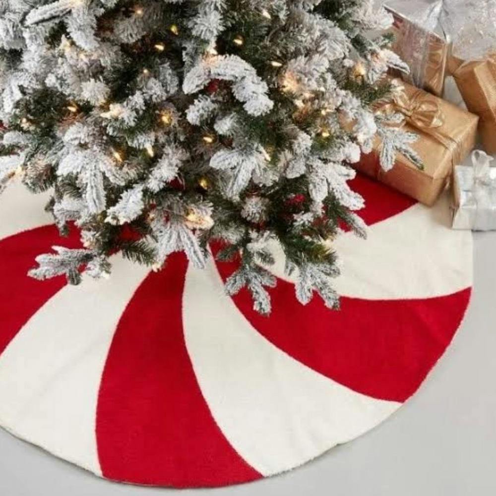 Garden Greatness Noel Faux Fur Candy Cane Tree Skirt