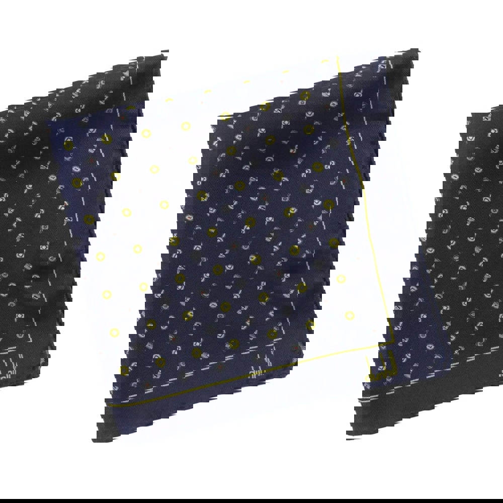 Dunhill mulberry silk pocket square Luxurious silk with an archive cufflink pattern