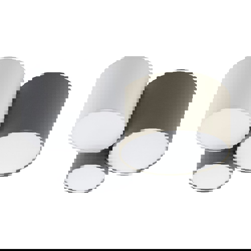 Wall Flush Ceiling Light White Anthracite Brown White Grey Fabric Bulb E27 3x60W Loops