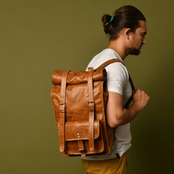 DuVall Rolltop Backpack- Tan - DÖTCH CLUB