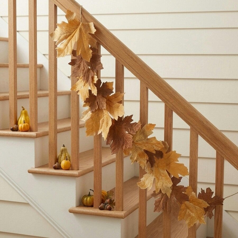 Garden Greatness 5ft Velvet Russet Autumn Leaves Garland