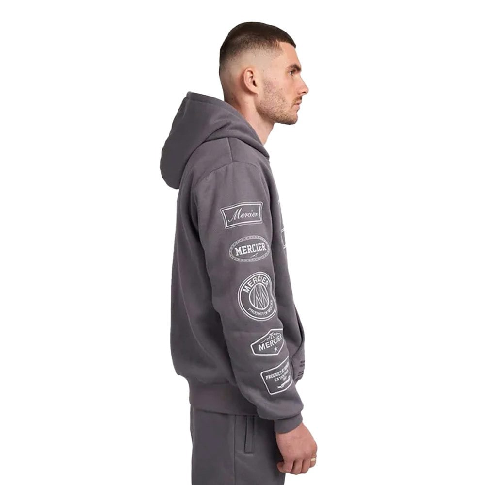 Mercier Mens Compton Full Zip Hoodie - Grey