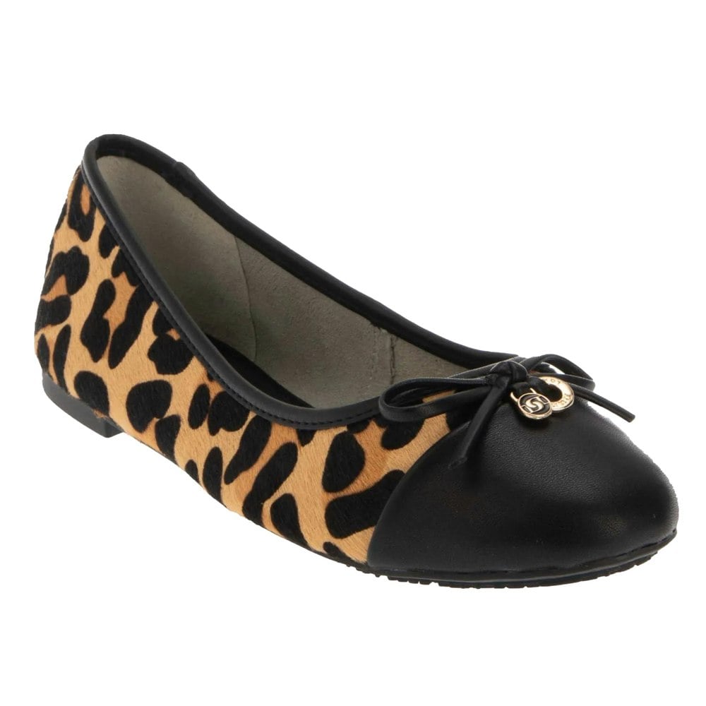 Dune London Womens/Ladies Harpington Leather Ballerina Flats - Brown/Black