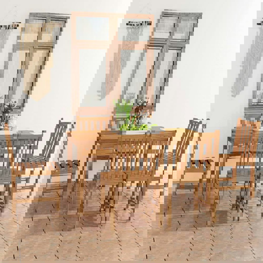 Berkfield 7 Piece Garden Dining Set Solid Teak Wood