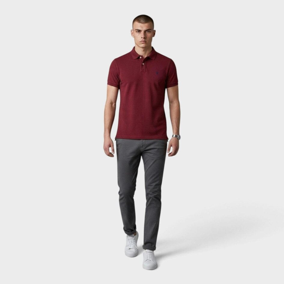 Ralph Lauren Logo Classic Slim Fit Polo Shirt Dark Red